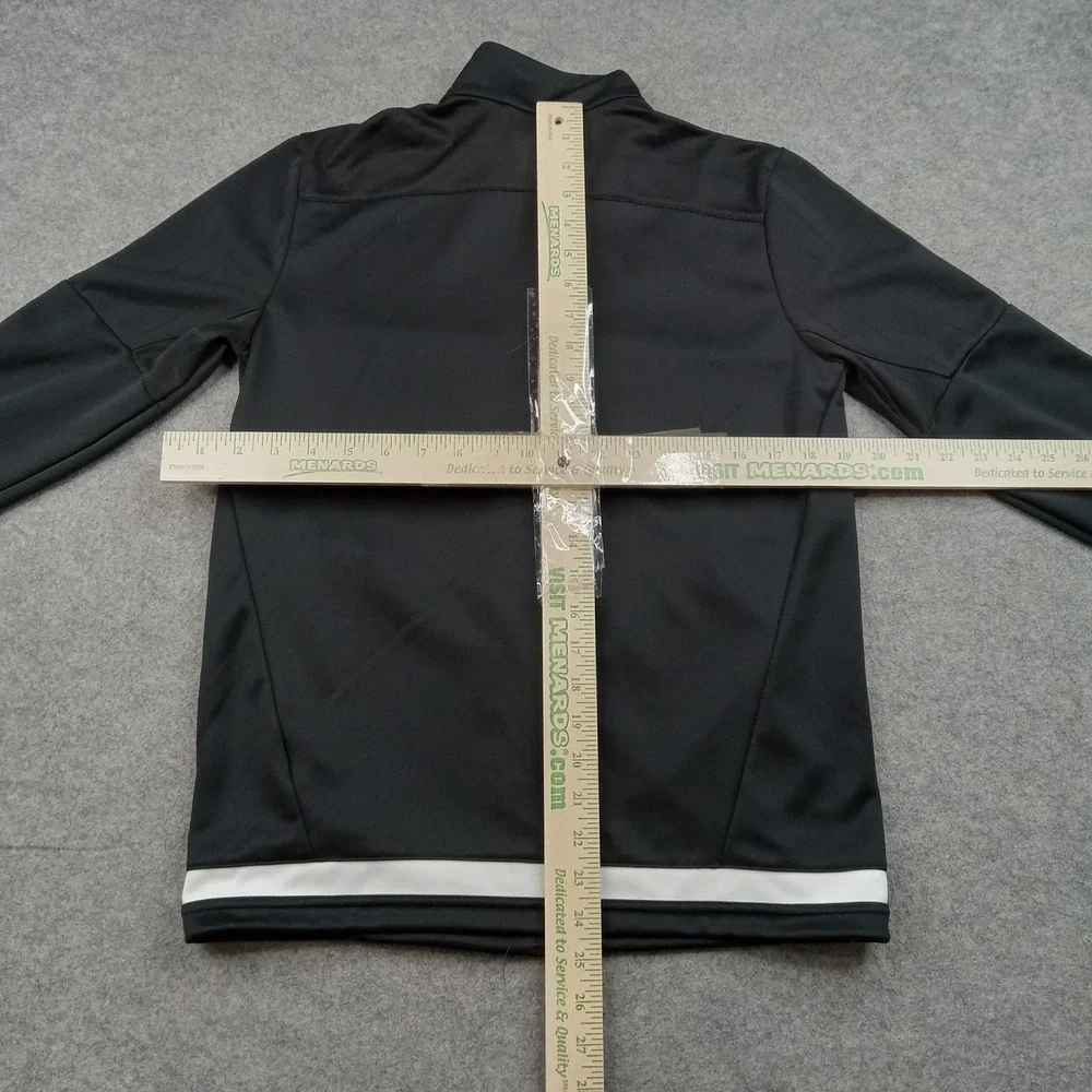 Adidas Track Jacket Youth 13-14 Years Black Climacool Full Zip 3 Stripe Athletic